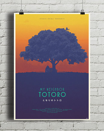 Plakat Totoro - Ghibli, minimalmill