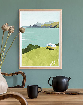 Podróże kamperem - plakat fine art, minimalmill