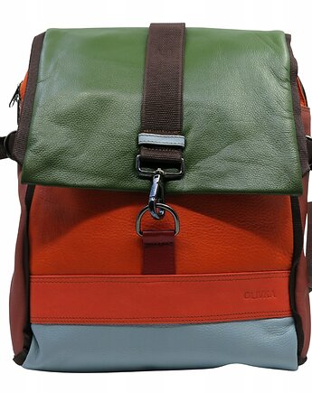 Plecak skórzany pojemny stylowy miejski mieści A4 kolorowy wygodny OLIVKA, Olivka Warsaw