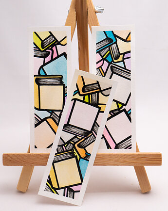 Zakładka pastelowe książki akwarela ręcznie malowana, Arts By Gatt