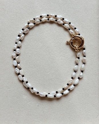 Naszyjnik Onyks i Perły Naturalne, Chmolowska Jewellery