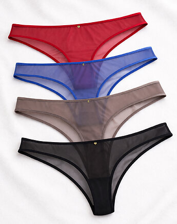 4 Pary Fig Brazylijskich z Delikatnej Siateczki i Organicznej Bawełny, 4-pak, JANI STUDIO