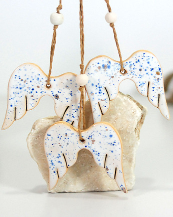 Anielskie skrzydła ceramiczne ozdoby choinkowe, 10FingersArt