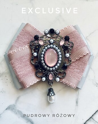 Kolekcja  Exclusive  Brosza z  różową ozdobą Glamour, Pudrowy Różowy