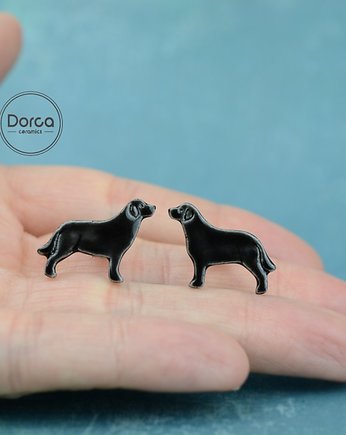 Labrador mini pieski- ceramiczne kolczyki, Dorca