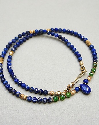 Lapis lazuli  & diopsyd /choker/ - Szlachetna kolekcja, KiKa pracownia