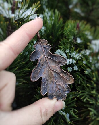 Liść dębu II wisior miedziany, Treemasters Copper Jewelry