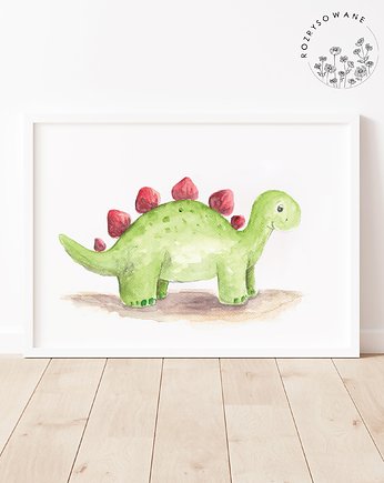 Plakat Dinozaur - Stegozaur, rozrysowane
