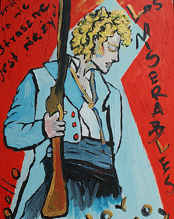Oryginalny ręcznie malowany Portret Enjolras nędznicy les miserables, alice oil on canvas