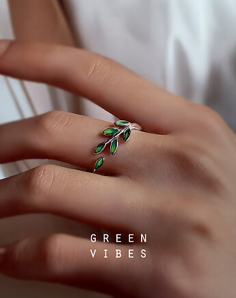 Pierścionek Green Vibes - boho kolekcja, Makaliboo