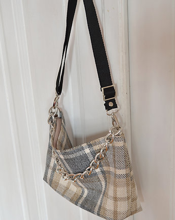 Lniana torebka w kratę, modeMania