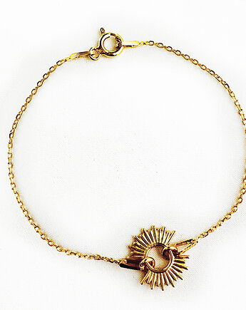 Bransoletka ze słońcem, azteckie złote słońce, Anemon Atelier
