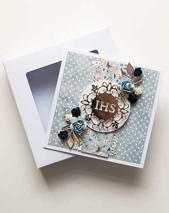 Pamiątka Pierwszej Komunii kartka i pudełeczko, Papiernik