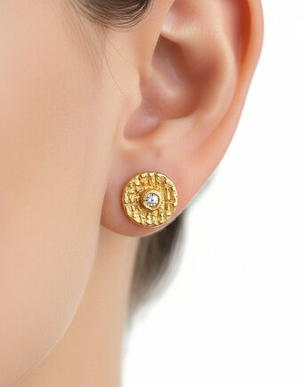 Kolczyki Sztyfty Kółka z Cyrkonią, TulipBIJOU