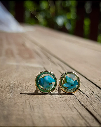 Kolczyki mikro z kamieniami, Figa handmade accessories
