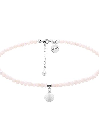 Choker z pereł naturalnych ze srebrną muszelką, SOTHO