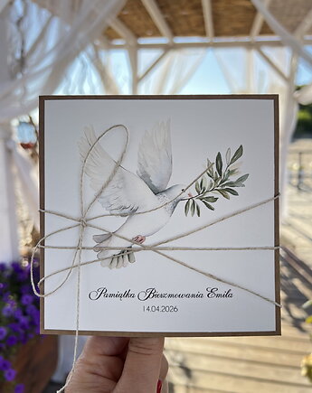 Personalizowana pamiątka bierzmowania - kartka ręcznie robiona na bierzmowani, sorte