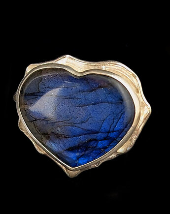 Pierścionek blue valentine- labradoryt, Pracownia Neores