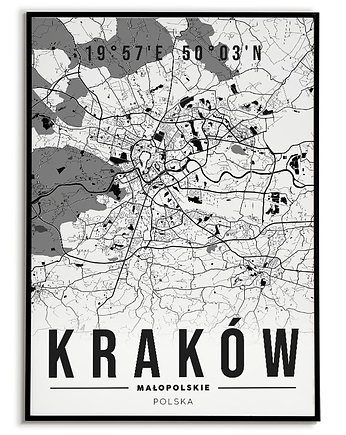 Plakat miasto POLSKA - KRAKÓW 3 obraz MAPA, Bajkowe Obrazki