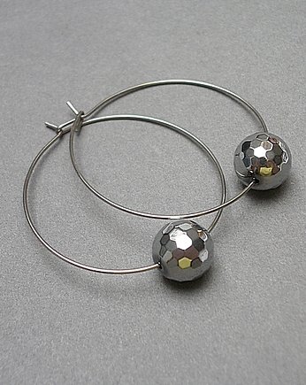 Kolczyki srebrne Alloys Collection /one stone/ hematyt, KiKa pracownia