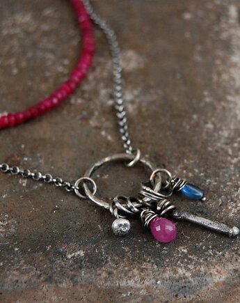 Różowy szafir, kyanit, rubin, mzstudio