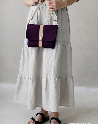 Marmollada - filcowa listonoszka OBERŻYNA + brąz, marmollada