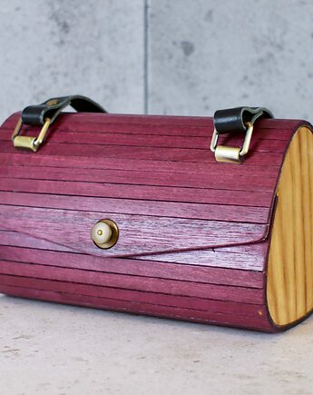 Torebka klasyczna BERKANA - Amarant, Wood Design Studio