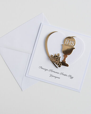 Zaproszenie na komunię złoty kielich, Papiernik