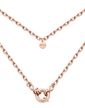 Łańcuch z różowego złota z ozdobnym zapięciem