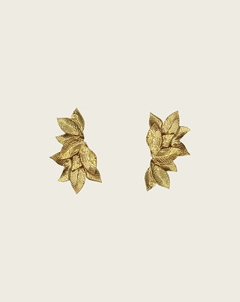 Złote kolczyki z płatków kwiatu- Lotos, OSOBY - Prezent dla ukochanej