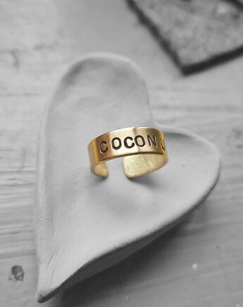 Obrączka z Twoim napisem złocone srebro, COCONUT