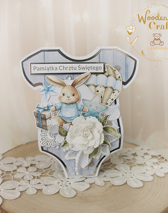 Kartka body na chrzest, roczek, narodziny "CuteBabyGirl" GOTOWA, Lulaczkowo