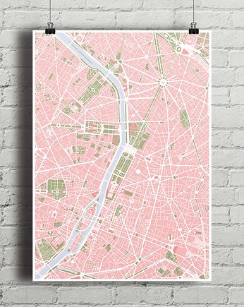 Paryż - plakat kartograficzny, minimalmill