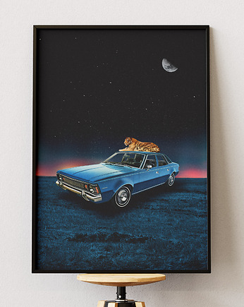 Plakat minimalistyczny  Blue Monday - Kolaż Fine Art, DAPIDOKA