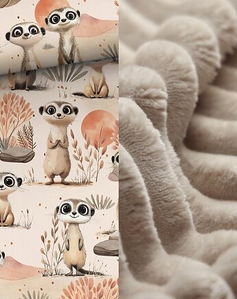 WYJĄTKOWY koc _ narzuta _ surykatki _ 155x200 cm, MOJAMAJA