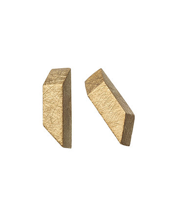 Kolczyki pozłacane  EDGY/ Royal/mikron/szczotkowane, Daria Siwiak Jewellery