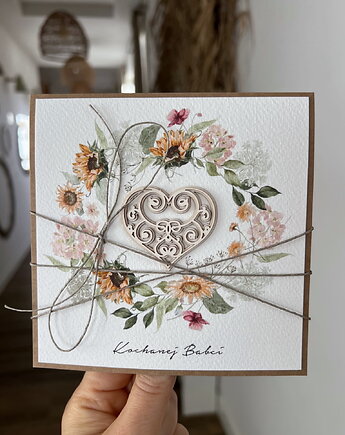 Wyjątkowy prezent dla babci - laurka - kartka na dzień babci ręcznie robiona, sorte