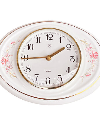 Zegar ścienny porcelanowy Wallendorfer Porzellan, Niemcy lata 80.  kwarcowy, Good Old Things
