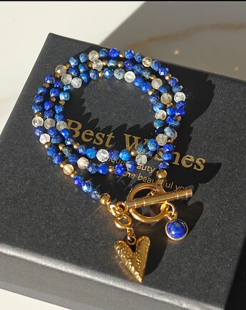 Klasyczny naszyjnik Lapis lazuli serce, NESSING handmade