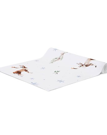 Bieżnik Renifery 40 x 180 cm, White pocket