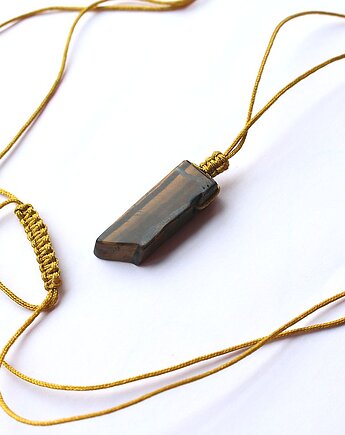 Tygrysie oko surowy wisior amulet, KEIT