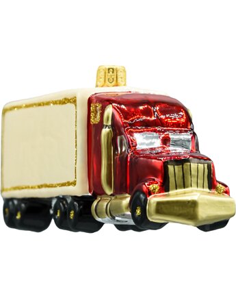 Bombka choinkowa: Ciężarówka Tir z naczepą: beżowa, Syn Bombkarza