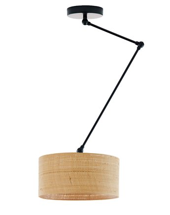 Lampa sufitowa nad stół z regulowanym ramieniem NEWA BOHO kloszem z rattanu, LYSNE