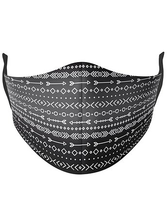 Maseczka 3-warstwowa wielorazowa TRIBAL CZARNY, dirrtytown clothing