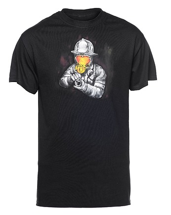 koszulka dla strażaka ręcznie malowana., rękąROBIONE