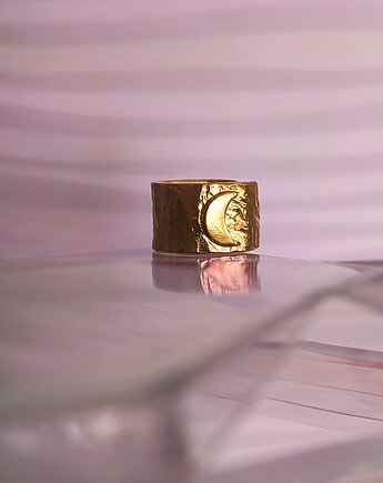 Nausznica MOON Gold złoty księżyc srebro pozłacane, ZIĘBA