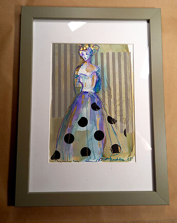 Kumoszka 21 - akwarela 16x24 cm unikat, Katarzyna Radzka