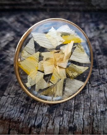 Duży pierścionek ze słonecznikiem, Figa handmade accessories