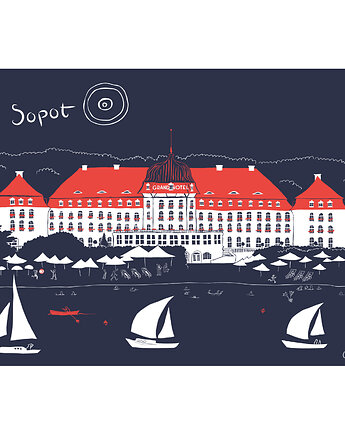 Plakat Sopot Grand Hotel, Gliniana Kura