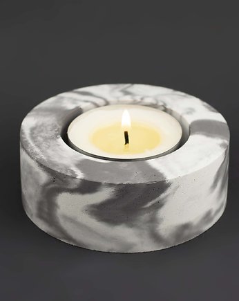 Świecznik z betonu na duży tealight, GREEN FEVER Concrete Decor